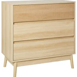 Leen Bakker WALES - Ladekast 3 lades - Lichte houtkleur - MDF Sale