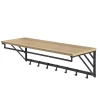 Merkloos Wandkapstok - industriële look - 7 haken - 90x26x30 cm - lichte eik Online