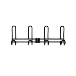 Merkloos Wandkapstok - zwart - 4-haaks - aluminium - 12,6 x 38 cm Best