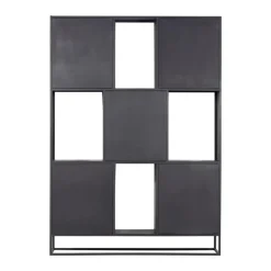 Giga Meubel Wandkast 5-deurs - Zwart Mangohout - 150x40x210 - Jenny Hot