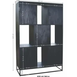 Giga Meubel Wandkast 5-deurs - Zwart Mangohout - 150x40x210 - Jenny Hot