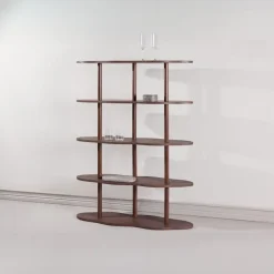 Fjôrd Wandkast Donkerbruin - 105x30x140cm - Moln Hot