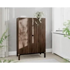 Giga Living Wandkast Donkerbruin Eikenhout - 90x46x130cm - Arun Discount