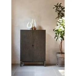 Giga Living Wandkast Donkerbruin Eikenhout - 90x46x130cm - Arun Discount