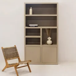 Giga Meubel Wandkast Hardhout Beige - 120x45x220cm - Xander Sale