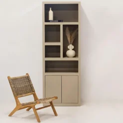 Giga Meubel Wandkast Hardhout Beige - 80x45x220cm - Xander Sale