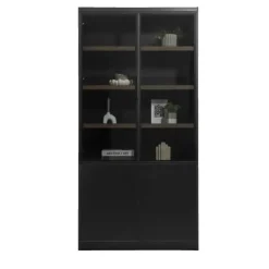 Leen Bakker Wandkast Virgil - zwart - 220x110x40 cm Outlet