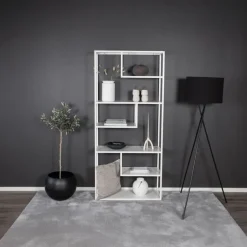 Fjôrd Wandkast Wit Staal - 85x35x190cm - Staal Online