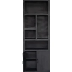 Giga Meubel Wandkast Zwart - 80x45x220cm - Kast Xander Best