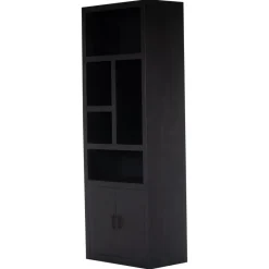 Giga Meubel Wandkast Zwart - 80x45x220cm - Kast Xander Best