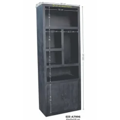 Giga Meubel Wandkast Zwart - 80x45x220cm - Kast Xander Best