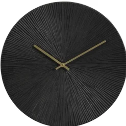 Leen Bakker Wandklok Malaga - zwart MDF - Ø40 cm Outlet