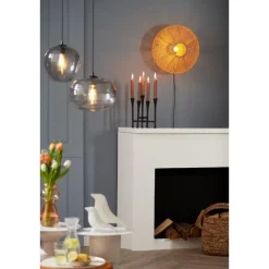 Light & Living Wandlamp Lyra - Bruin - Ø43cm Sale