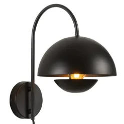 Leen Bakker Wandlamp Yuki E27 - zwart metaal - 30x30x20 cm Outlet