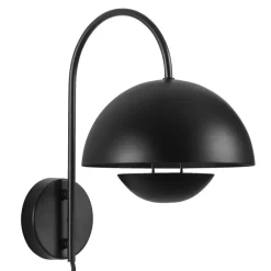 Leen Bakker Wandlamp Yuki E27 - zwart metaal - 30x30x20 cm Outlet