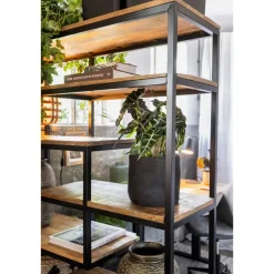 Leen Bakker Wandmeubel Kyan - zwart/naturel - 180x120x40 cm Sale