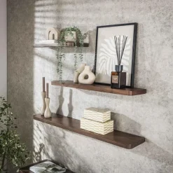 Giga Living Wandplank Bruin Acaciahout - 120x20x4cm - Carve Sale