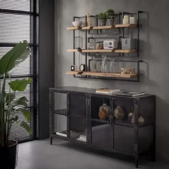 Giga Living Wandplank Edge 65x25x30cm - Acaciahout & Metaal Sale