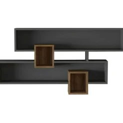 Emob Wandplank Georgina-antraciet/walnoot Outlet