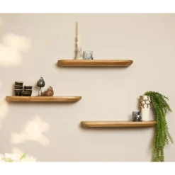 StarFurn Wandplank Naturel - Set van 3 - 60x20x15cm - Gusta Online