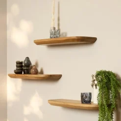 StarFurn Wandplank Naturel - Set van 3 - 60x20x15cm - Gusta Online