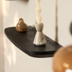 StarFurn Wandplank Zwart - Set van 3 - 60x20x15cm - Gusta Online