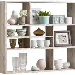 FMD Wandrek Mika met vakken - grijze eik Outlet