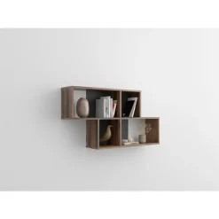 Leen Bakker Wandrek Nora - donkerbruin/grijs - 53x100x19,5 cm