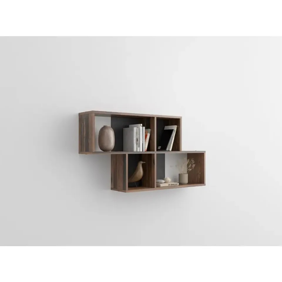 Leen Bakker Wandrek Nora - donkerbruin/grijs - 53x100x19,5 cm