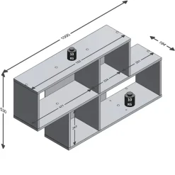 Leen Bakker Wandrek Nora - donkerbruin/grijs - 53x100x19,5 cm