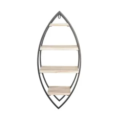 IVOL Wandrek ovaal met 4 houten plankjes - 26x60 cm Best