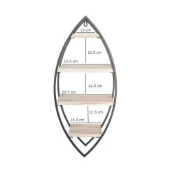 IVOL Wandrek ovaal met 4 houten plankjes - 26x60 cm Best