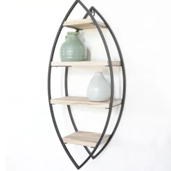 IVOL Wandrek ovaal met 4 houten plankjes - 36x80cm Hot