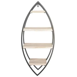 IVOL Wandrek ovaal met 4 houten plankjes - 36x80cm Hot