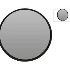 Home & Styling Wandspiegel - rond - houten frame - zwart - D50 cm New