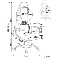 Beliani WARRIOR - Gamestoel - Beige - Polyester Clearance