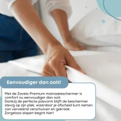 Zavelo Waterdichte Matrasbeschermer Topper Hoeslaken Badstof-Lits-jumeaux (180x210 cm) Discount