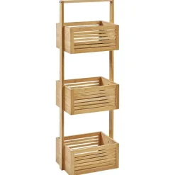 Beliani WAVERLY - Badkamerkast - Lichthout - Bamboe Best