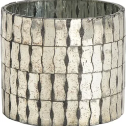 Leen Bakker Waxinelichthouder spiegel bruin glas 10xØ11 cm Best