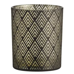 Leen Bakker Waxinelichthouder Strauss - zwart/goudkleur - Ø8,8x10 cm Best