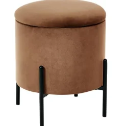 Leen Bakker WENONA - Opbergpoef - Donkerbruin - Fluweel New