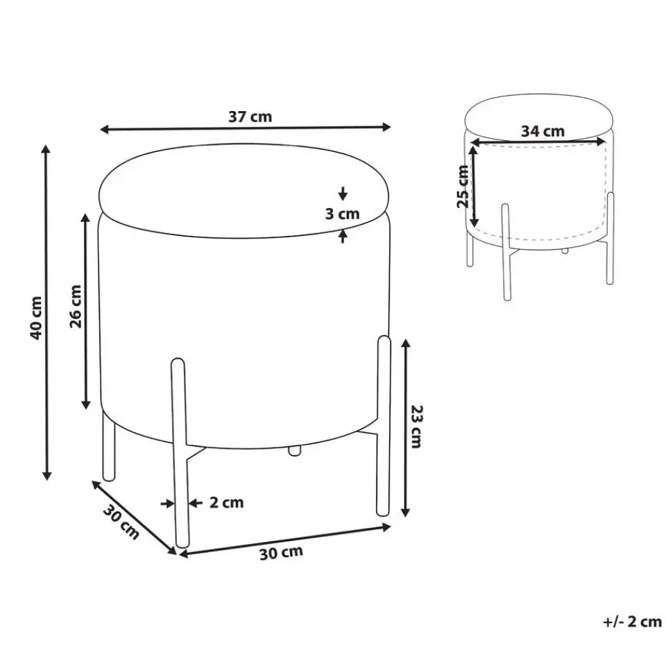 Leen Bakker WENONA - Opbergpoef - Lichtbeige - Fluweel Online