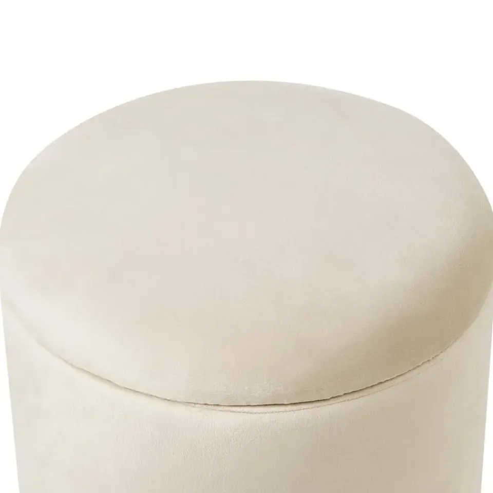 Leen Bakker WENONA - Opbergpoef - Lichtbeige - Fluweel Online