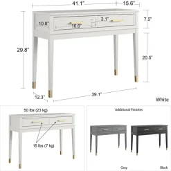 CosmoLiving Westerleigh - Consoletafel met 2 laden in wit MDF Sale