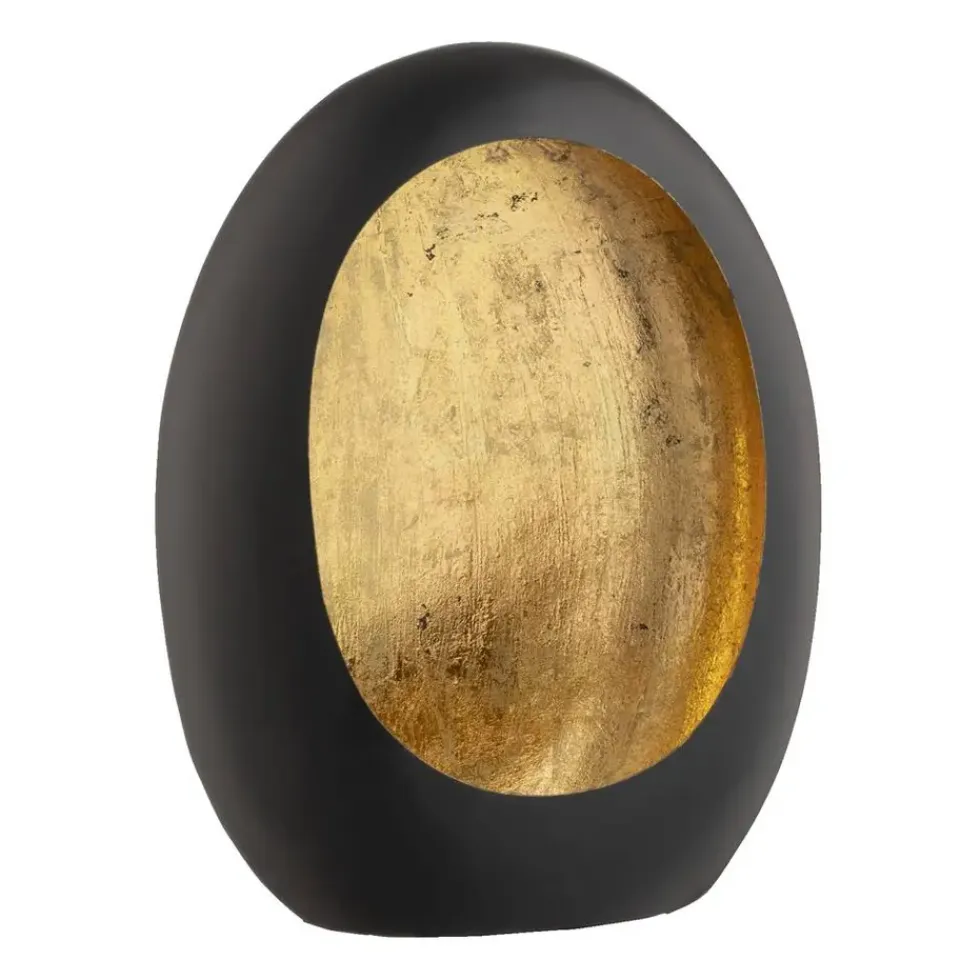 Leen Bakker Windlicht Brygge - Zwart/Goud - 38x29x16 cm Discount