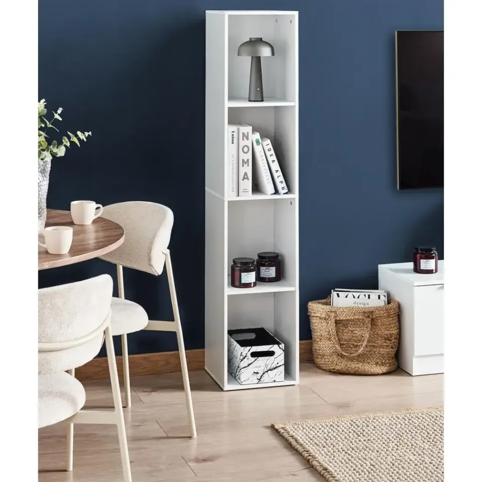 Leen Bakker WINNIPEG - Boekenkast 4 planken - Wit - Vezelplaat Sale