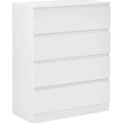 Leen Bakker WINNIPEG - Ladekast 4 lades - Wit - Vezelplaat Discount