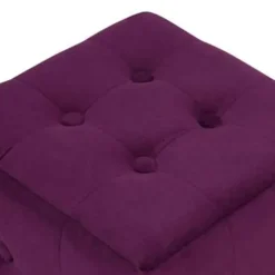 Beliani WISCONSIN - Poef - Paars - 36 cm - Fluweel