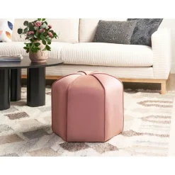 Leen Bakker WISHEK - Poef - Roze - Fluweel Outlet