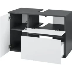 Loft24 Wisla - Badmeubel 80 cm 1-lade, 1 klep, 1 deur wit/grijs Online